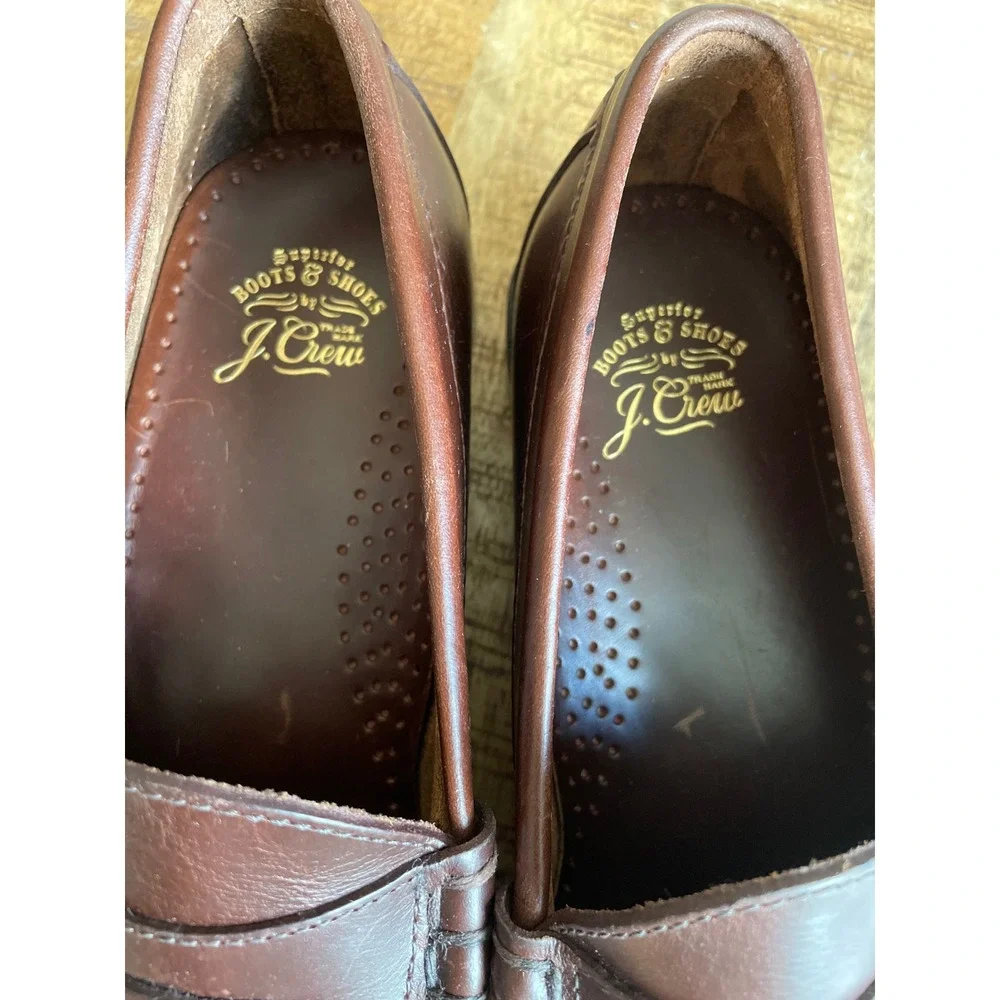 J. Crew Men's Camden loafers with leather soles in Whiskey BJ009 Sz 9 $258